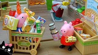 Peppa Pig y George hacen la Compra del Supermercado -  Vídeos de Juguetes Peppa Pig en Español