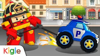 Mobil Polisi Truk Pemadam Kebakaran Permainan Penyelamat | | Robocar Poli | Kigle TV Indonesia