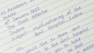 Letter to collector for malfunctioning hospital //letter to collector malfunctioning hospital