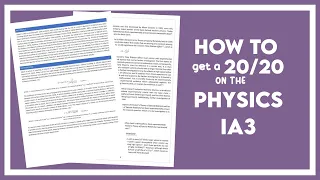 how to get a 20/20 on the physics IA3 (research investigation) | qcaa/qce
