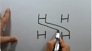 طريقة رسم حرف S باستخدام ثلاث حروف H ، كيف ترسم الحرف S بطريقة سهلة.