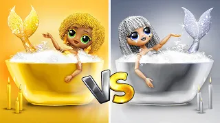 Golden Girl vs Silver Girl / 30 LOL OMG Hacks and Crafts