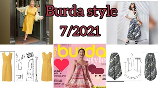 Review Burda 7/2021 , full line drawings