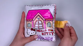 [🐰paper diy🐰] Hello Kitty House Squishy Book 🏡 키티 스퀴시북 종이놀이 Kitty Quiet book | Paper Play ASMR