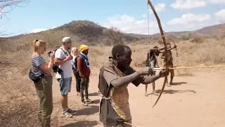 Hunting skills test with hadzabe tribe people.