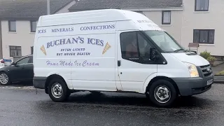 Ice cream van in foggy weather