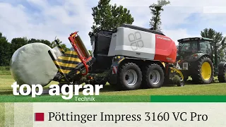 top agrar-Praxistest | Press-Wickelkombination Pöttinger Impress 3160 VC Pro in Gras, Heu und Stroh