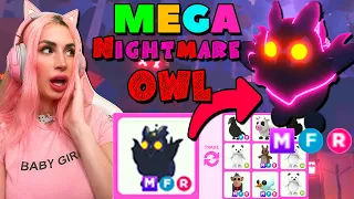 КОШМАРНАЯ СОВА MEGA NEON, что за нее дают в первые дни обновления ADOPT ME Mega Nightmare Owl