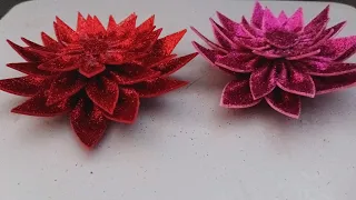 Diy glitter paper beautiful flower || sv art of everything #youtube #papperflower #art #flowerart @