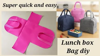 SUPER QUICK AND EASY LUNCH BOX PICNIC BAG SEWING TUTORIAL STEP BY STEP BAG DIY bento bag