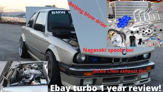 Ebay Turbo Kit (1 year review) $600 BMW E30 M20 turbo "kit" + parts list! Worth it?