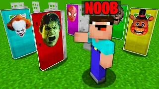 Minecraft Battle: NOOB vs 1000 DOORS SCARY and CARTOON and SECRET Challenge in Minecraft Animation