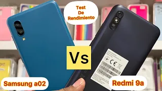 samsung a02 frente a xiaomi redmi 9a [ test de velocidad ]  prueba de graficos y potencia