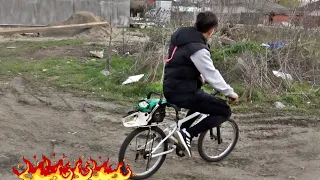 BICICLETA CU MOTOR DE DRUJBA PARTEA 2 PROBLEME DE SISTEM :)))