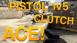 1v5 Pistol Ace Clutch - Dust II CS:GO Competitive (LE)