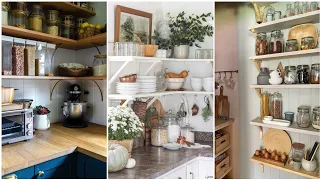 80+ Farmhouse style kitchen decorating ideas. Antique farmhouse kitchen decor tips.  #countrykitchen