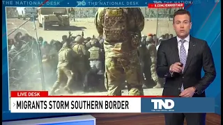 Group of migrants storm border fence in El Paso, Texas