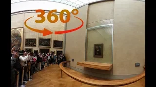 360 / VR (4k) The Mona Lisa a portrait of Lisa Gherardini by Leonardo da Vinci at the Louvre - Paris