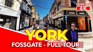 YORK ENGLAND | A full tour of FOSSGATE in historic YORK UK - Filmed in 4K