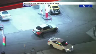 Police chasing stolen vehicle in San Fernando Valley