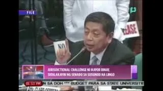 'Jurisdictional Challenge' ni Mayor Binay, tatalakayin ng senado sa susunod na linggo
