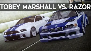 NFS Most Wanted - Ford Mustang GT (Tobey Marshall) vs. BMW M3 GTR (Razor)