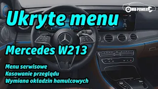 Ukryte menu serwisowe Mercedes w213. Kasowanie serwisu. Cofanie zacisków. E-klasa.