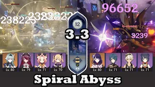 Eula R5 Snow-Tombed & Raiden National (No Geo) in Spiral Abyss 3.3 | 9 stars Floor 12