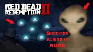 Attacking a UFO in Red Dead Redemption 2 (RDR2)