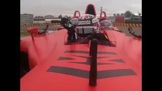 Charles Leclerc takes his girlfriend (Charlotte Siine)and his mother for a ride in Ferrari F1