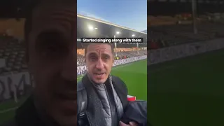 "If the Neville’s can play for England ” chant featuring Fulham fans (Via: gneville2/IG)#garyneville