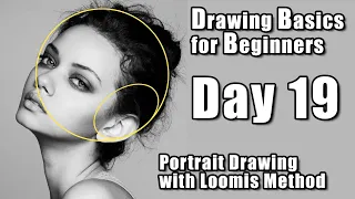 Drawing Class for Beginners - Day 19 | Portrait Drawing with Loomis Method  #drawing #art #learning