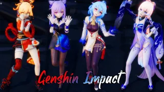 💕💕💕Which of these four do you like best?｜Genshin Impact MMD｜Ganyu/Keqing/Kokomi/Yoimiya｜4K 60FPS