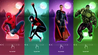 DC Marvel Tiles Hop, SpiderMan vs Miles Morales vs Superman vs Hulk