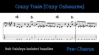 Ozzy Osbourne - Crazy Train (isolated bassline with tabs)