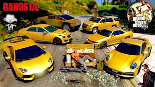 GTA 5 - Stealing Gangster Gold Cars with Franklin! | (GTA V Real Life Cars #125)