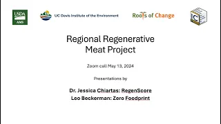USDA Regenerative Meat Project - Zoom call & presentations, May 13, 2024