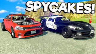 Spycakes Chased Me in an Insane Downhill Police Chase! - BeamNG Multiplayer Mod Gameplay