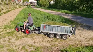 Fendt 1050 Vario Rolly Toys mit Fliegl ASW bei der Grassilage