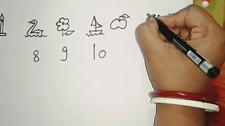 How to draw pictures using numbers 1 to 10  ❤️