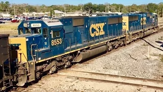 3 CSX Trains Hit Busy Railroad Diamond Interlocking, 1 Amtrak & Aerial Views!  Trains In Florida!