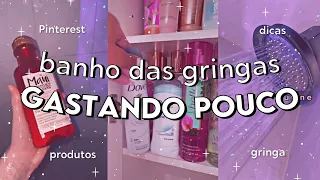 ROTINA DE BANHO GASTANDO POUCO | COMO FAZER O BANHO DAS GRINGAS *produtos, dicas, etapas* 🧼🛁