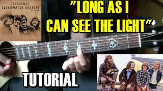 Como tocar "Long as i can see the light" Creedence Tutorial Guitarra acordes rasgueo y Solo