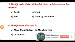 Ascaris Lumbricoides : Phylum Nematoda : Most Important questions