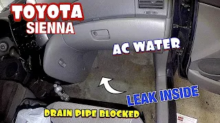 Toyota AC water leaking inside blocked Drain pipe