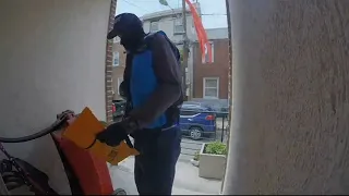 Porch pirate dressed as Amazon worker caught on camera stealing packages