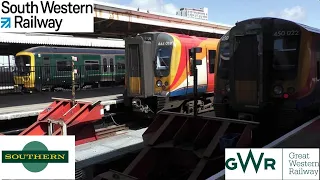 Trains at Portsmouth Harbour 7th August 2019