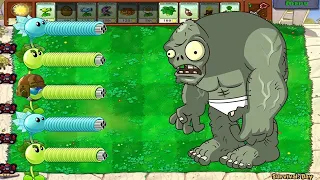 Plants vs Zombies - Gatling Pea vs Snow Pea vs Fire Repeater vs All Zombie