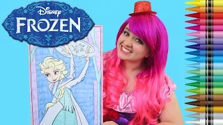 Coloring Queen Elsa Disney Frozen GIANT Coloring Book Page Colored Pencil | KiMMi THE CLOWN