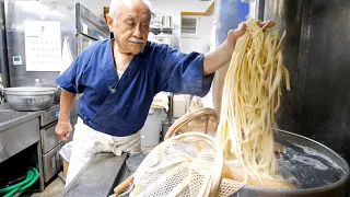 Start at 5am! Workaholic chef at Fukuoka udon restaurant!